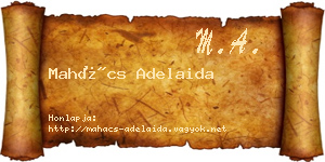 Mahács Adelaida névjegykártya